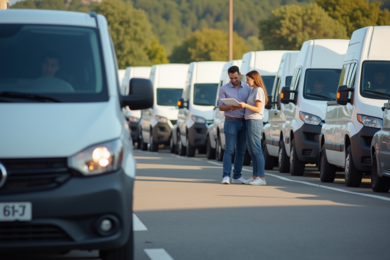 Parking de supermarche avec clients signant location